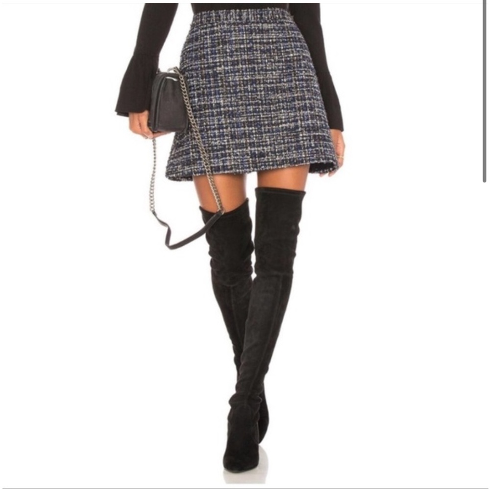 Alice + Olivia Tweed Mini Zip Skirt Size 12